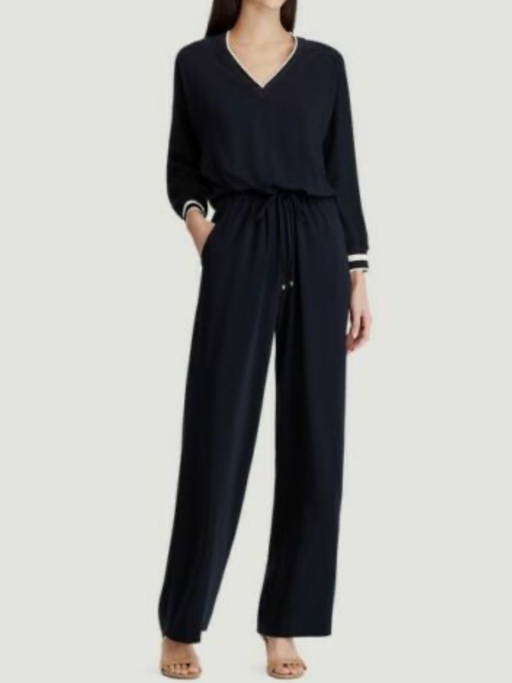 Ralph Lauren Navy V‑Neck Drawstring Jumpsuit 2